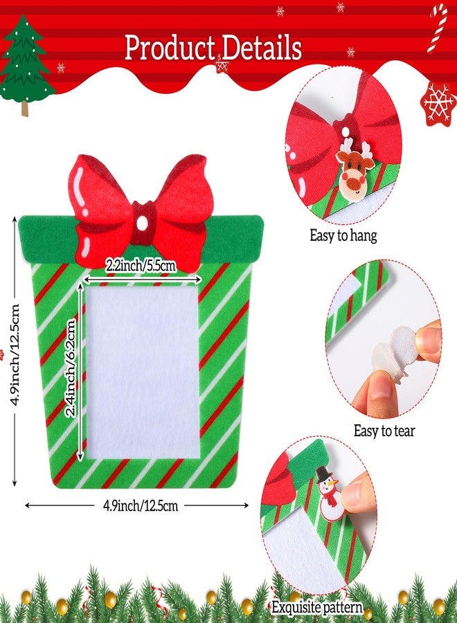 Blosssound 324 Pcs Christmas DIY Photo Frames Crafts Kit Felt Present Box Picture Frame Xmas Snowman Santa Stickers for Xmas Holiday Party Classroom DIY Activity Tree Decor (Present Box) - Image 3